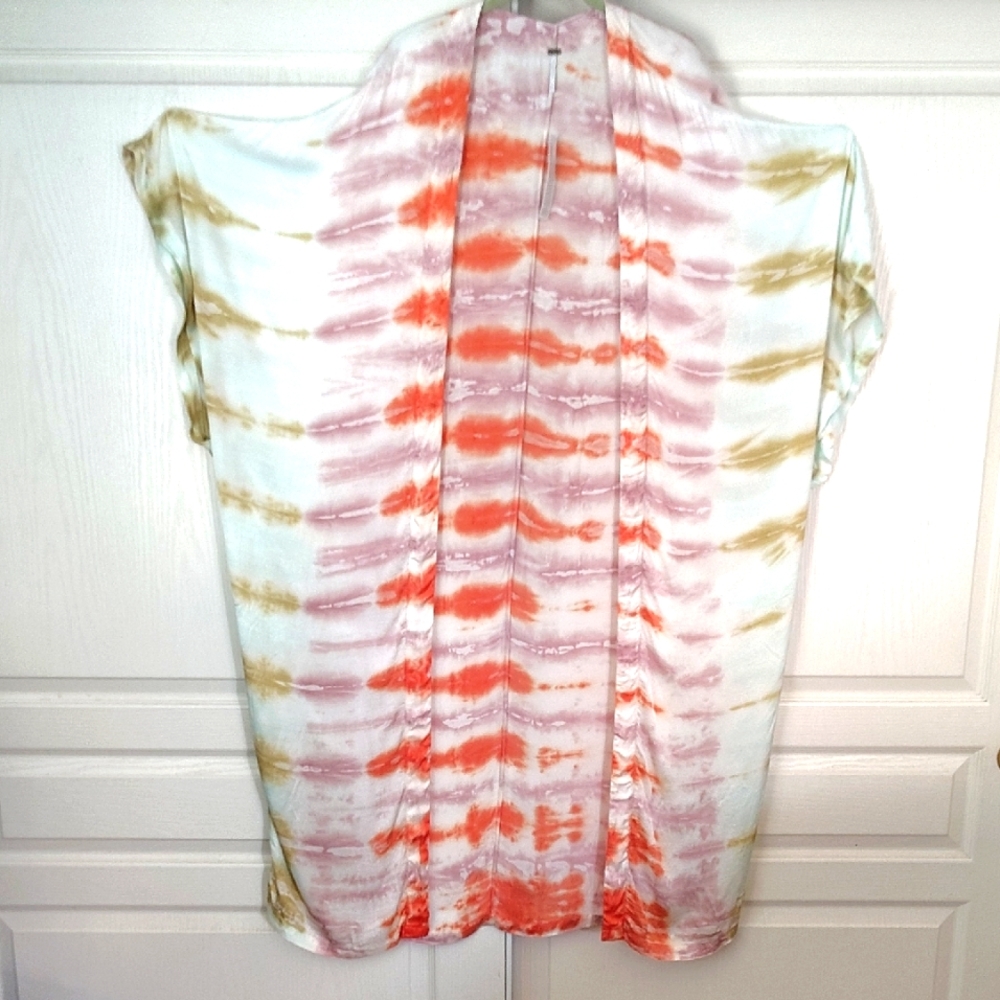 YFB-Tie-Dye Open Front Kimono Cardigan